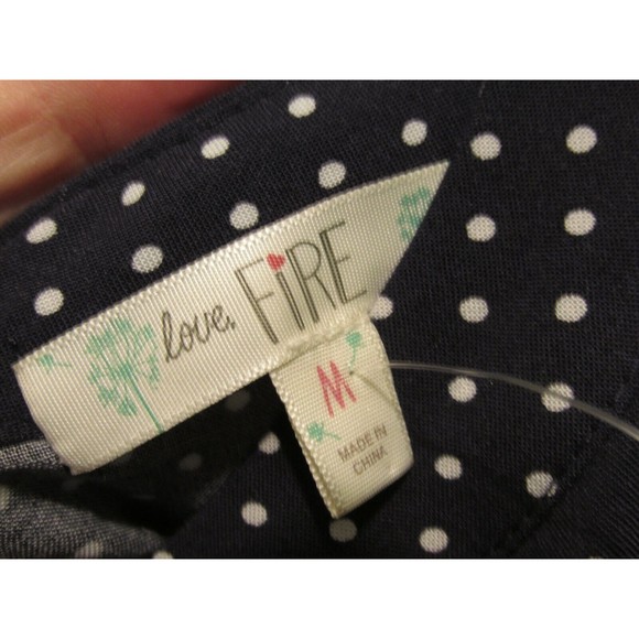 Love Fire Junior's Challis Blue Polka Dot Mock Neck Shell Blouse Size M - Picture 7 of 7